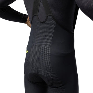 Dettaglio schiena calzamaglia ciclismo Alé Voltage R-EV1 titanio – tessuto tecnico con struttura compressiva, pannelli ergonomici e dettagli riflettenti.