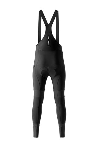 Calzamaglia Gobik Absolute 7.0 Uomo Nero vista posteriore, bibtight lungo invernale per ciclismo professionale con fondello ergonomico e tessuto tecnico ad alte prestazioni.