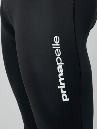 Scritta Primapelle su calzamaglia lunga Pissei nera per ciclismo invernale, pantalone termico professionale da bici.