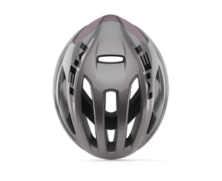 Casco MET Rivale MIPS Road Opal Gray vista dall’alto, design aerodinamico con prese d’aria ottimizzate.