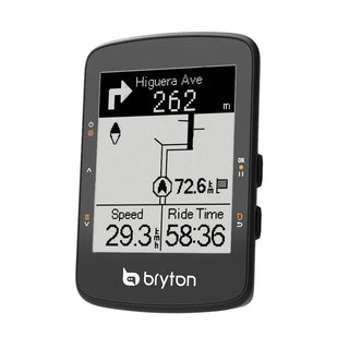 Bryton Rider 460 GPS, vista laterale con schermata di navigazione turn-by-turn e indicazioni dettagliate per la pianificazione del percorso ciclistico.