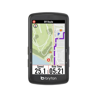 Ciclocomputer Bryton Rider S810E GPS, vista frontale con schermo a colori, navigazione e mappe integrate per ciclismo su strada e MTB.