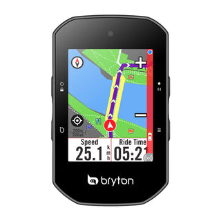 Ciclocomputer Bryton Rider S500T GPS con display a colori e mappa dettagliata, perfetto per la navigazione turn-by-turn su percorsi ciclistici.