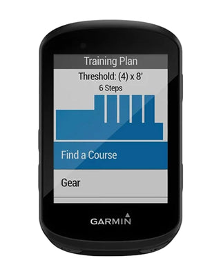 Garmin Edge 530, schermo con interfaccia piani di allenamento, ciclocomputer GPS professionale per ciclisti con funzioni training e navigazione.
