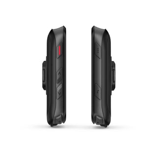 Garmin Edge 540 con sensori, vista laterale destra e sinistra del dispositivo, ciclocomputer GPS con comandi fisici ergonomici e design compatto.