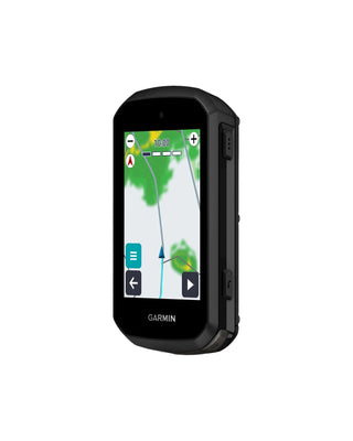 Garmin Edge 850 tre quarti con mappa navigazione attiva su display a colori ad alta risoluzione – ciclocomputer GPS per bici da corsa e MTB.