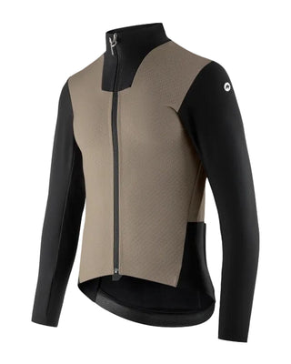 Giacca ciclismo invernale Assos MILLE GT Hashoogi S11 beige vista tre quarti sinistra.