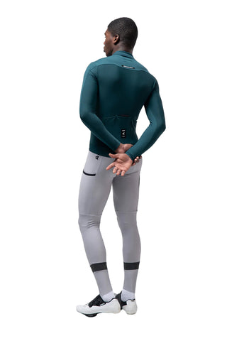 Retro giacca da ciclismo Gobik Element uomo Sunken verde petrolio, con tasche posteriori e scritta Nonconformist per abbigliamento tecnico bici da corsa.