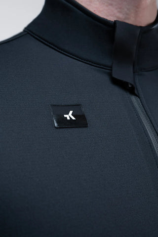 Dettaglio cerniera Giacca Gobik Skimo Solid Ink Nero, zip termosaldata e protezione antivento per performance ottimali.