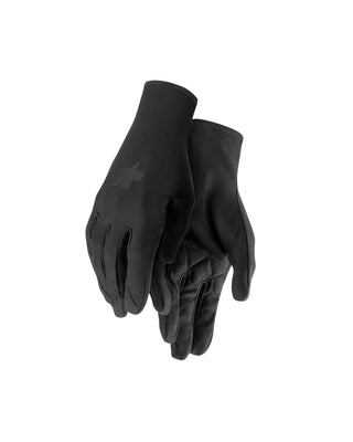 Guanti ciclismo Assos Spring Fall Gloves neri – guanti termici leggeri per bici da strada, protezione antivento e massima sensibilità sul manubrio.