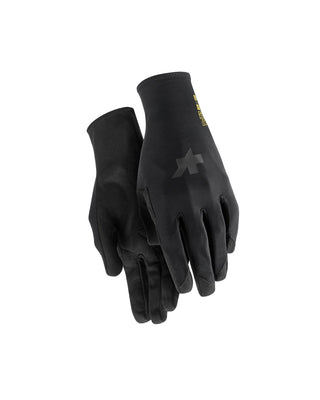Guanti Assos Spring Fall Gloves neri vista palmo – guanti ciclismo con imbottiture ergonomiche, grip migliorato e comfort nelle mezze stagioni.