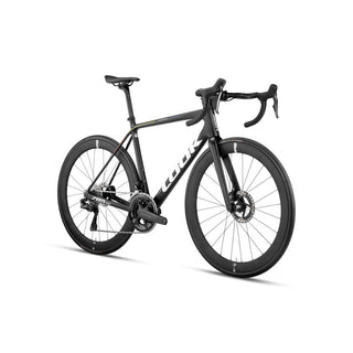 Vista tre quarti bici da corsa Look 785 Huez Ultegra Di2 R50D Pro Team, telaio carbonio di alta gamma con gruppo elettronico Shimano Ultegra.