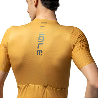 Maglia ciclismo uomo Alé retro aderente traspirante con logo rifrangente verticale
