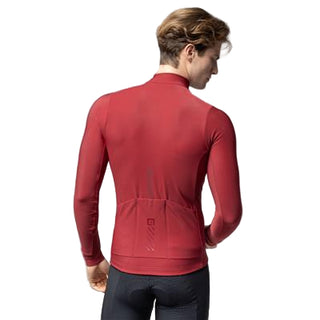 Vista posteriore maglia ciclismo Alé Fondo 3.0 uomo colore rubino – taglio ergonomico, tessuto Soft Cloth 250 e vestibilità performance per climi freddi.