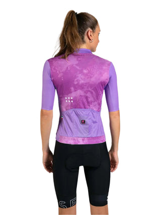 Maglia ciclismo Pissei Tempo a maniche corte, vista posteriore, con design ergonomico, tessuto a rete e tasche posteriori per uso sportivo e agonistico.