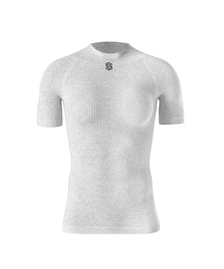 Maglia intima ciclismo donna a manica corta SILVERSKIN Primo girocollo, vista frontale, underwear tecnico traspirante per ciclismo.