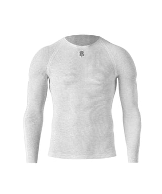 Maglia intima a manica lunga girocollo SILVERSKIN PRIMO da ciclismo, vista frontale.