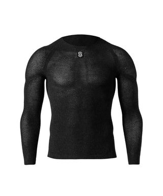 Maglia intima tecnica ciclismo SILVERSKIN Primo manica lunga vista frontale struttura seamless.