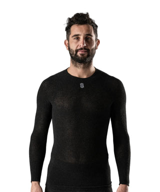 Maglia intima tecnica ciclismo SILVERSKIN Primo manica lunga vista frontale vestibilità anatomica.