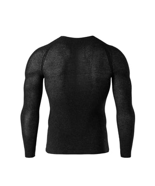 Maglia intima tecnica ciclismo SILVERSKIN Primo manica lunga vista posteriore pannelli traspiranti.
