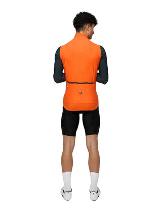 Maglia termica Pissei Monviso arancione e nera da ciclismo, vestibilità confortevole con tessuto elasticizzato e traspirante.
