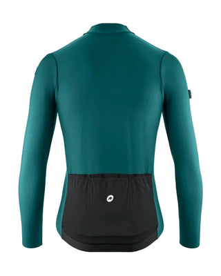 Maglia ciclismo uomo Assos MILLE GT Spring Fall Jersey C2 verde vista posteriore con tasche posteriori.