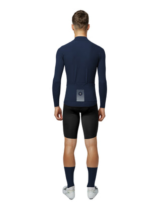 Maglia Pissei PrimaPelle blu navy a manica lunga per ciclismo su strada, taglio anatomico e materiali premium per performance elevate.