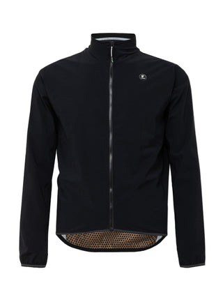 Mantellina invernale ciclismo Pissei Rain nero vista frontale, antivento e impermeabile, con zip integrale e taglio ergonomico per massima protezione.