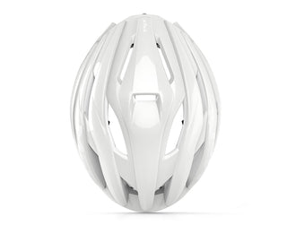 Casco bici da corsa MET Trenta MIPS Absolute White vista dall’alto – casco ventilato ad alte prestazioni per ciclismo professionale.