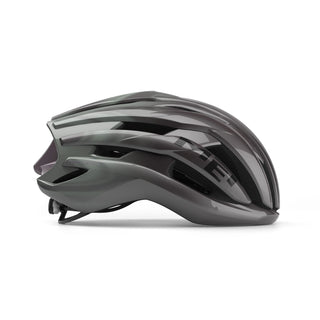 Casco MET Trenta MIPS grigio opaco, vista laterale, casco da bici da corsa aerodinamico con sistema di sicurezza MIPS e design ventilato.
