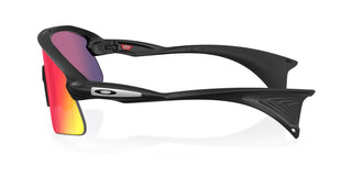 Occhiali da ciclismo Oakley Stunt Devil Matte Black Prizm Road vista laterale | BBike