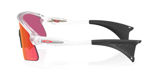 Occhiali da ciclismo Oakley Stunt Devil Matte Clear Prizm Field vista laterale | BBike