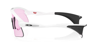 Occhiali da ciclismo Oakley Stunt Devil Matte White Prizm Low Light vista laterale | BBike