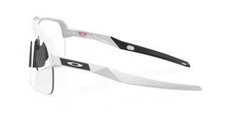 Occhiali da ciclismo Oakley Sutro Lite Matte White Clear to Black Iridium Photochromic vista laterale | BBike