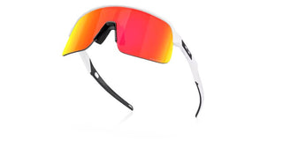 Occhiali da ciclismo Oakley Sutro Lite Matte White Prizm Ruby vista alto | BBike