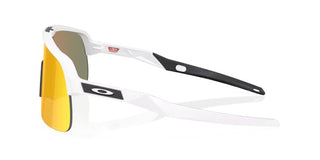 Occhiali da ciclismo Oakley Sutro Lite Matte White Prizm Ruby vista laterale | BBike