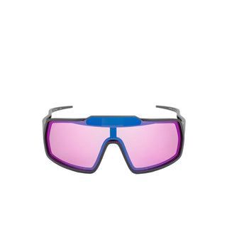 Occhiali Out Of Bot 2 vista frontale con lente specchiata blu ad alte prestazioni, ideali per ciclismo e sport all’aperto.