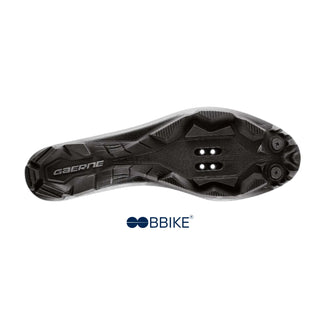 Suola scarpa MTB Gaerne Trail rossa con attacchi per tacchette SPD, grip rinforzato e struttura antiscivolo per massima trazione sui trail più tecnici