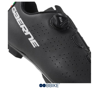 Dettaglio sistema BOA Fit su scarpa MTB Gaerne Trail nera - chiusura rapida e regolabile per calzata precisa e stabile