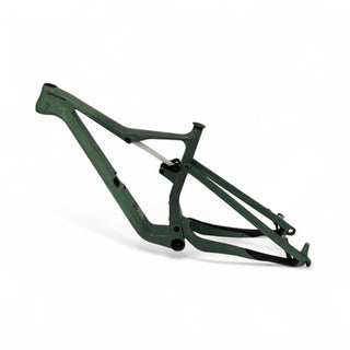 Telaio Cannondale Scalpel in carbonio verde – struttura full suspension per MTB professionale, ideale per competizioni e percorsi tecnici.