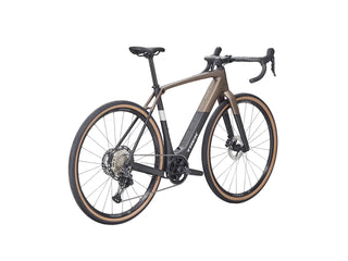 E-bike gravel Trek Checkpoint+ SL 5 EU color bronzo vista tre quarti posteriore completa | BBIKE