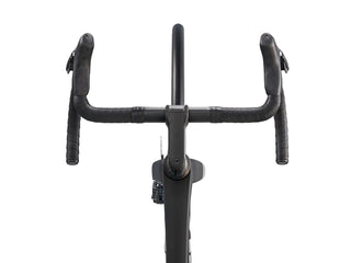 Bicicletta da corsa Trek Madone SL 6 GEN 8 nera dettaglio manubrio e cockpit integrato vista frontale | BBIKE