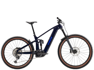 Mountain bike elettrica Trek Rail+ 9.7 GEN 5 colore blu scuro vista laterale | BBIKE 