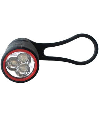 Luce posteriore bici a 3 LED Eleven con fascetta in silicone – fanalino per bicicletta ad alta visibilità.